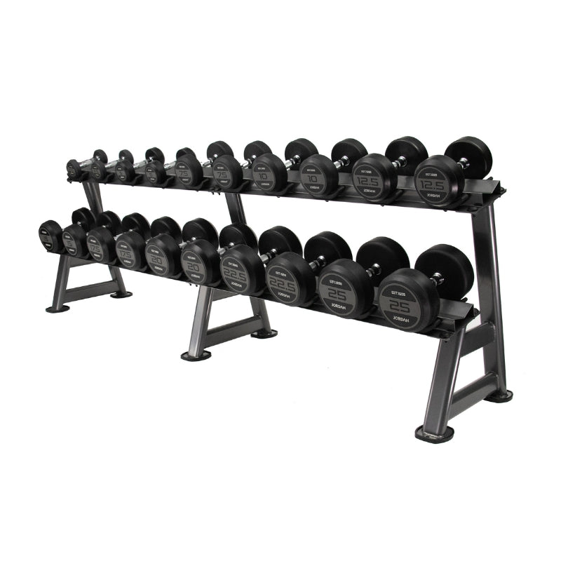 Jordan 10 Pair Dumbbell Rack (2 tier) Grey