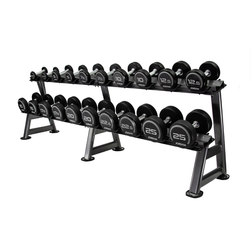 Jordan 10 Pair Dumbbell Rack (2 tier) Grey