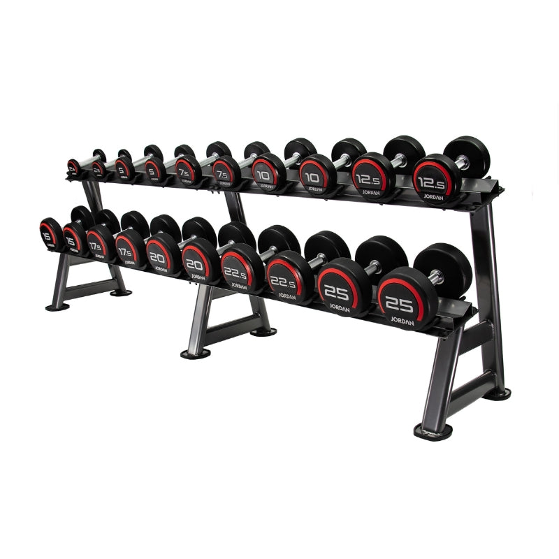 Jordan 10 Pair Dumbbell Rack (2 tier) Grey
