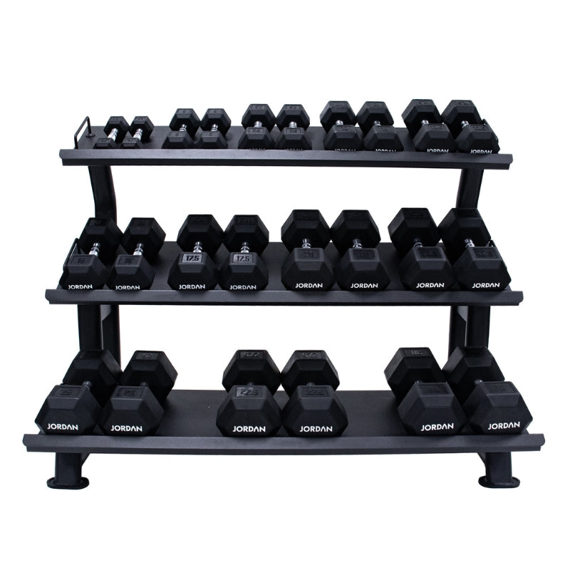 Jordan Hex Dumbbell Rack 3 Tier Black