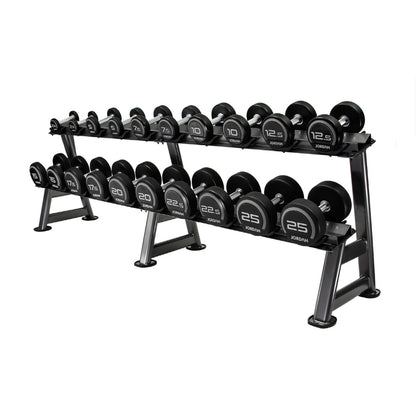 Jordan 10 Pair Dumbbell Rack (2 tier) Grey