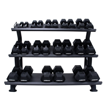 Jordan Hex Dumbbell Rack 3 Tier Black