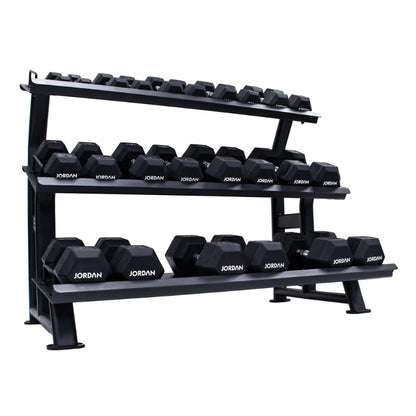 Jordan Hex Dumbbell Rack 3 Tier Black