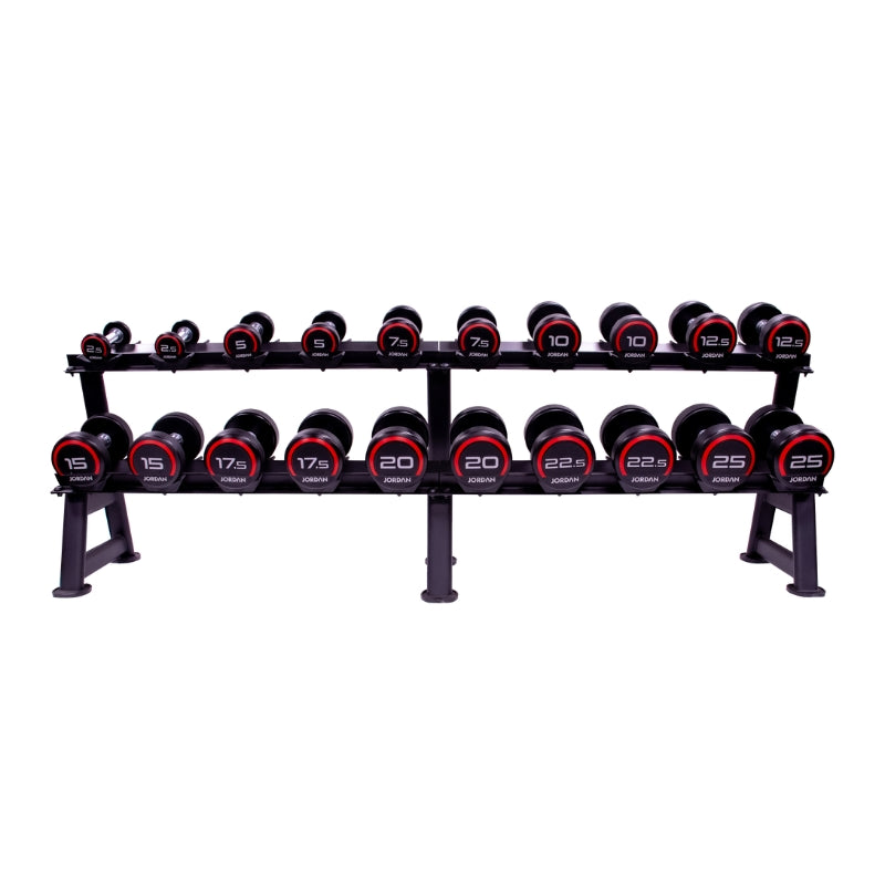 Jordan 10 Pair Dumbbell Rack (2 tier) Black