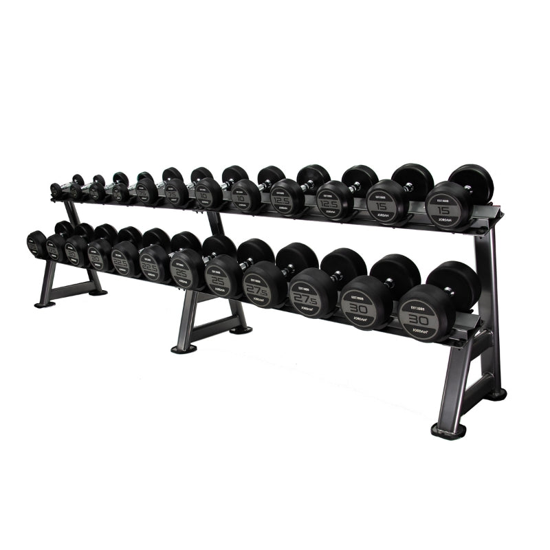 Jordan 12 Pair Dumbbell Rack (2 tier) Grey