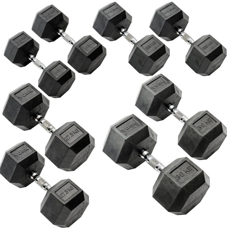 York Barbell Hex Dumbbells Bundle 210Kg set - 4 Pairs