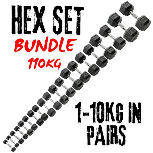 York Barbell Pro-Hex Dumbbell Set 1-10kg 10 Pairs