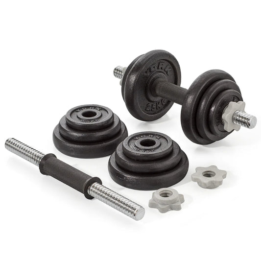 York Fitness 20 KG Black Cast Iron Dumbbell Set